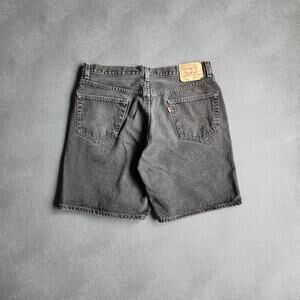 Vintage Levi's 550 Relaxed Fit Black Denim Jean Shorts 36